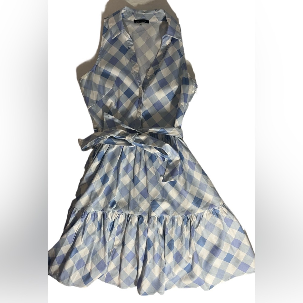 Tommy Hilfiger Blue White Plaid Checkered Women’s Size 4 Pullover Buttons